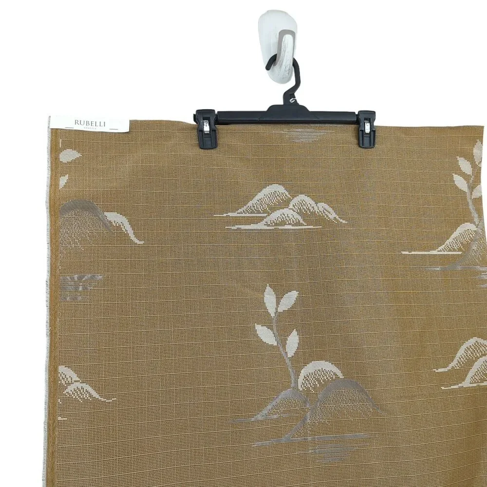 RUBELLI Le Isole Sample Fabric Dorata Brown Metallic Upholstery 35 x 27 in NEW